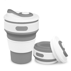 Tyson Modern Design Economic Collapsible Silicone Water Cup Casual Grey Coffee Cup