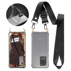 Clear Case For Galaxy S20 Ultra Shockproof Tough Corner Cover with phone lanyard