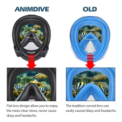 2020 High quality black PVC diving mask full face diving mask diving mask and snorkel