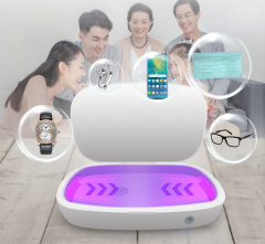 New Style Phones Sanitizer With CE Disinfection Cabinet Phone UV Sterilizer Box With Wireless Charger For Smart Phone
