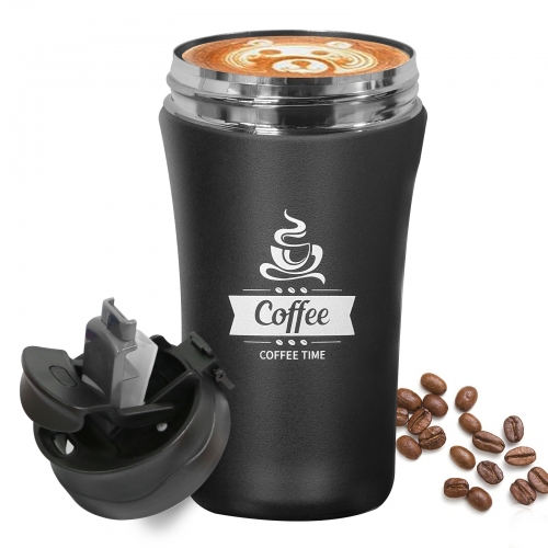 Coffee Travel Mug , 2 in 1 Cup lid Coffee Cup, Insulated Stainless Steel Tumbler for Sports Fitness Camping Yoga Hiking Gym
