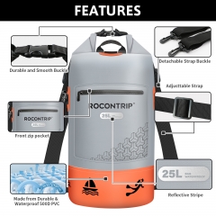 Rocontrip Waterproof Backpack Dry Bag 10L/25L/40L, Floating Dry Backpack Waterproof for Men, Dry Sack Waterproof Bag for Backpacking Kayak