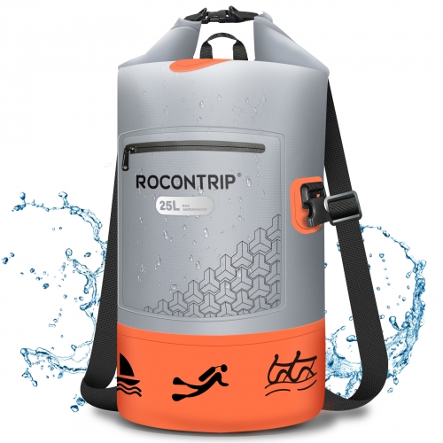 Rocontrip Waterproof Backpack Dry Bag 10L/25L/40L, Floating Dry Backpack Waterproof for Men, Dry Sack Waterproof Bag for Backpacking Kayak